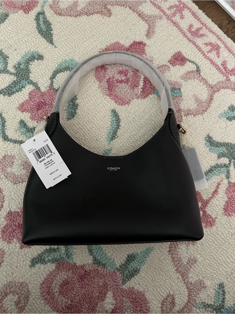 COACH Black Leather Hobo Shoulder Bag Brooklyn 23